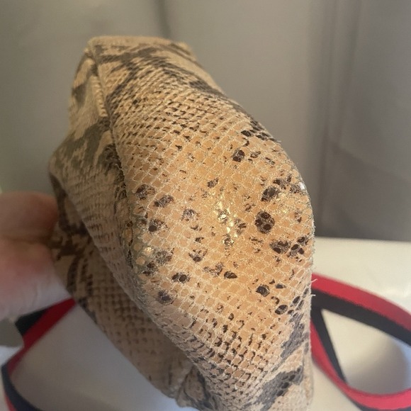 Clare V. Midi Sac Camel Snake Embossed Leather Crossbody Bag Tan Reptile EUC - Picture 11 of 14